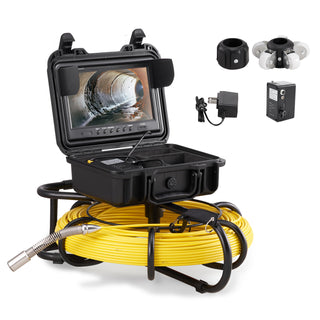 Sewer Camera 9 inch Screen Pipeline Inspection Camera with DVR IP68 Waterproof Industrial Borescope for Sewer Drain Pipe