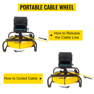 Pipe Inspection Camera with DVR 16GB Micro SD Card 4.3in Monitor 50M Industrial Endoscope IP68 8500mHA Pipe Drain Sewer