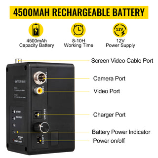 Pipe Inspection Video Camera 9in Monitor 100-300FT 8GB SD Card 23mm Waterproof IP68 Drain Sewer Duct Industrial Endoscope