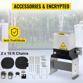 Sliding Gate Opener Electric Operator AC600 1400 lbs with 2 Remote Controllers Move Speed 43 ft Per Min Basic Model