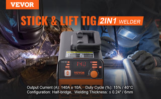 Stick Welder 140A/160A/200A ARC/Lift TIG 2-IN-1 Welding Machine with IGBT Inverter Portable MMA Welder Machine Hot Start