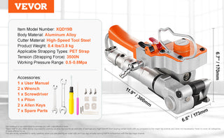 3500N Pneumatic Strapping Tool Automatic Packaging Machine Handheld Banding Baler for 12.7-19mm PET Plastic Belt