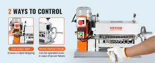 Automatic Wire Stripping Machine, 0.06''-1.42'' Electric Motorized Cable Stripper, 370W, 88 ft/min,w/An Extra Manual Crank