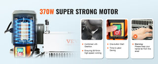 Automatic Wire Stripping Machine, 0.06''-1.42'' Electric Motorized Cable Stripper, 370W, 88 ft/min,w/An Extra Manual Crank