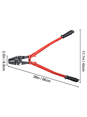 24/30Inch Wire Rope Swager Crimper Tool Insulated Handle Aluminum Copper Cable Fishing Dual Sleeves Cutter Crimping Pliers