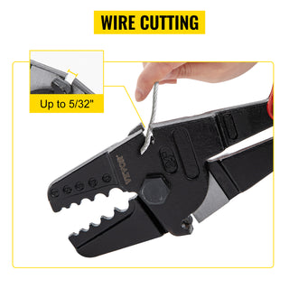 24/30Inch Wire Rope Swager Crimper Tool Insulated Handle Aluminum Copper Cable Fishing Dual Sleeves Cutter Crimping Pliers