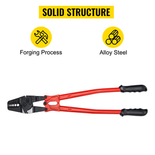 24/30Inch Wire Rope Swager Crimper Tool Insulated Handle Aluminum Copper Cable Fishing Dual Sleeves Cutter Crimping Pliers