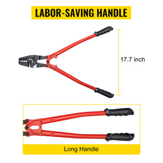 24/30Inch Wire Rope Swager Crimper Tool Insulated Handle Aluminum Copper Cable Fishing Dual Sleeves Cutter Crimping Pliers