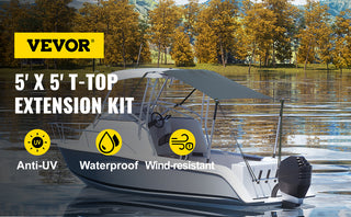 T-top Shade Extension UV-proof 600D Polyester Kit with Rustproof Steel Telescopic Poles waterproof T-Tops ＆ Bimini Top