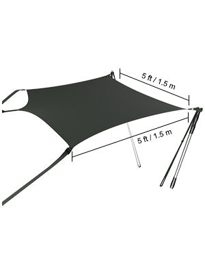 T-top Shade Extension UV-proof 600D Polyester Kit with Rustproof Steel Telescopic Poles waterproof T-Tops ＆ Bimini Top