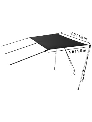 T-top Shade Extension UV-proof 600D Polyester Kit with Rustproof Steel Telescopic Poles waterproof T-Tops ＆ Bimini Top