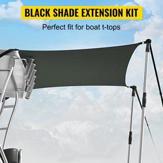 T-top Shade Extension UV-proof 600D Polyester Kit with Rustproof Steel Telescopic Poles waterproof T-Tops ＆ Bimini Top