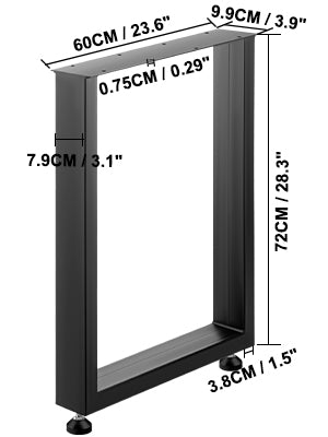 Удалить2PCS Table Legs Steel 2204LBS / 1000KG Load Square Shape with Pre-Drilled Holes for Home Use Commercial Bar Hotel Office