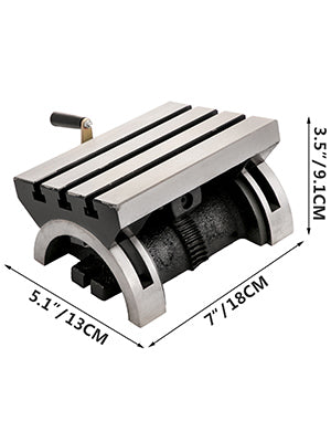 Tilting Milling Table Adjustable Rotary Worktable Machine with 3 T-Slots & a Crank Handle Heavy Duty for Grinding Milling