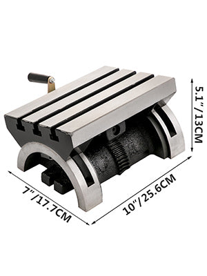 Tilting Milling Table Adjustable Rotary Worktable Machine with 3 T-Slots & a Crank Handle Heavy Duty for Grinding Milling