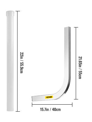 Boat Trailer Guide-ons 22" / 40" / 48" / 60" Steel Trailer Post w/2PCS PVC Tube Covers & Boat Accessories w/Mounting Parts