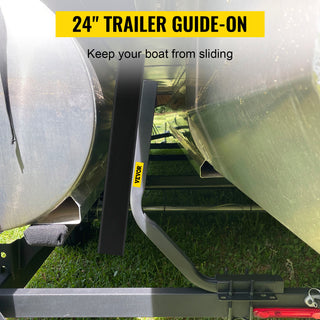 24" One Pair Trailer Pontoon Bunk Board Guide-ons Steel Trailer Guides for Ski Boat Fishing Boat or Sailboat Trailer