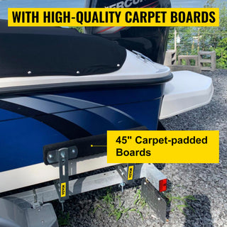 VEVOR 48" 2 PCS Rustproof Steel Trailer Guide ons Trailer Guides with Carpet-Padded Boards for Fishing Boat or Sailboat Trailer