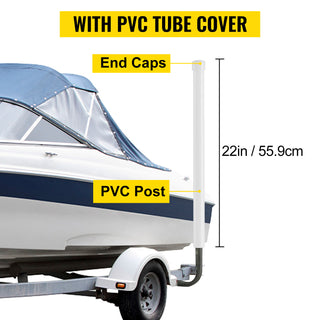 Boat Trailer Guide-ons 22" / 40" / 48" / 60" Steel Trailer Post w/2PCS PVC Tube Covers & Boat Accessories w/Mounting Parts