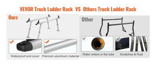 Truck Rack, 800 lbs Capacity, 19-34in Adjustable Height, Aluminum Ladder Rack for Truck with 8 Non-Drilling C-clamps