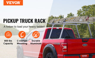 Truck Rack, 800 lbs Capacity, 71"x31" Aluminum Ladder Rack for Truck with 8 Non-Drilling C-clamps, Heavy Duty Truck Bed