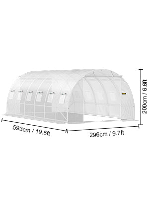 Walk-in Tunnel Greenhouse Galvanized Frame & Waterproof Cover 15x7x7/10x7x7/20x10x7/12x7x7 ft Greenhouses & Cold Frames