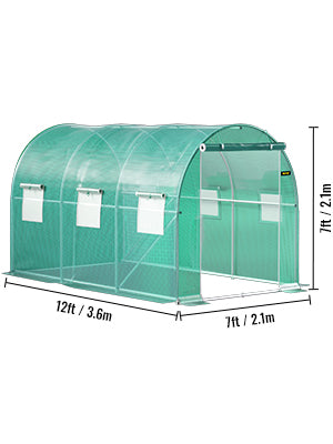 Walk-in Tunnel Greenhouse Galvanized Frame & Waterproof Cover 15x7x7/10x7x7/20x10x7/12x7x7 ft Greenhouses & Cold Frames