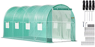 Walk-in Tunnel Greenhouse Galvanized Frame & Waterproof Cover 15x7x7/10x7x7/20x10x7/12x7x7 ft Greenhouses & Cold Frames