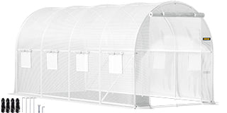 Walk-in Tunnel Greenhouse Galvanized Frame & Waterproof Cover 15x7x7/10x7x7/20x10x7/12x7x7 ft Greenhouses & Cold Frames