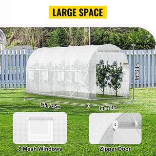 Walk-in Tunnel Greenhouse Portable Plant Hot House with Galvanized Frame & Waterproof Cover For Protecting Plants Grow