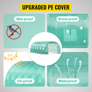 Walk-in Tunnel Greenhouse Galvanized Frame & Waterproof Cover 15x7x7/10x7x7/20x10x7/12x7x7 ft Greenhouses & Cold Frames
