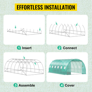 Walk-in Tunnel Greenhouse Galvanized Frame & Waterproof Cover 15x7x7/10x7x7/20x10x7/12x7x7 ft Greenhouses & Cold Frames