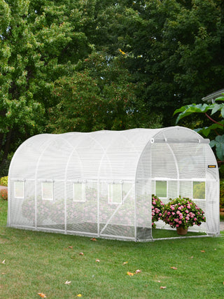 Walk-in Tunnel Greenhouse Portable Plant Hot House with Galvanized Frame & Waterproof Cover For Protecting Plants Grow