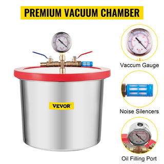 3CFM 4CFM Refrigerant Vacuum Pump W/ 1.5-5Gallon Vacuum Chamber Degassing for Household Air Conditioning, Auto Maintenance