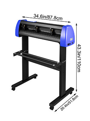 28 Inch Vinyl Plotter Sign Cutting Machine Software Signmaster Windows Compatible System 20 Blades LCD Black for Crafts