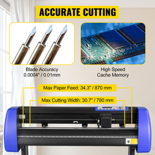 34 Inch Vinyl Cutter Machine With Floor Stand Vinly Sign Cutting Plotter Starter Kits Software Adjustable Force  Speed