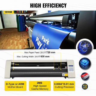 28Inch Vinyl Cutter/Plotter Sign Cutting Machine Software 3 Blades Backlight LCD Display White SIGNMASTER Software