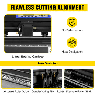 34 Inch Vinyl Cutter Machine With Floor Stand Vinly Sign Cutting Plotter Starter Kits Software Adjustable Force  Speed