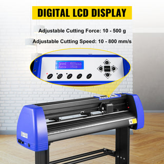 34 Inch Vinyl Cutter Machine With Floor Stand Vinly Sign Cutting Plotter Starter Kits Software Adjustable Force  Speed