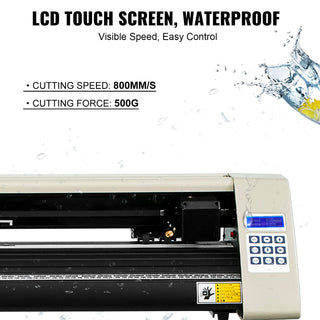 28Inch Vinyl Cutter/Plotter Sign Cutting Machine Software 3 Blades Backlight LCD Display White SIGNMASTER Software