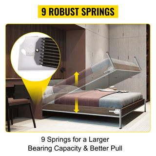 DIY Murphy Bed Hardware Kit Vertical Mounting Wall Bed Spring Mechanism Heavy Duty King Queen Bed Support Hardware DIY Kit