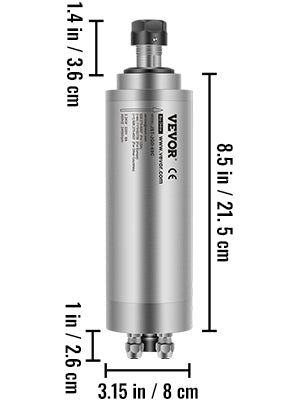 Water Cooled Spindle Motor 0.8KW- 3KW High Speed ER11 ER20 Collet for CNC Engraving Milling Machine & Frequency Converter