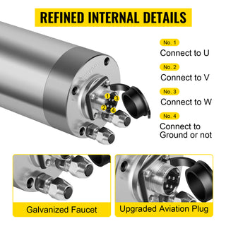 Water Cooled Spindle Motor 0.8KW- 3KW High Speed ER11 ER20 Collet for CNC Engraving Milling Machine & Frequency Converter