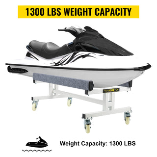 Watercraft PWC Dolly 1300LBS Capacity Jet Ski Stand Adjustable Width Boat Storage Trailer Watercraft Cart for Fishing Boat