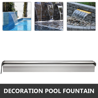 30-150CM Pool Fountain Waterfall With Light Water Pipe Acrylic Fountain Pond Garden Swimming Feature Decorative Fountain