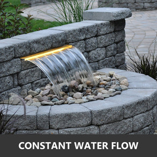 30-150CM Pool Fountain Waterfall With Light Water Pipe Acrylic Fountain Pond Garden Swimming Feature Decorative Fountain