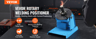 Rotary Welding Positioner 10KG Turntable Table Portable Welder Positioning Machine for Cutting Grinding Assembly Testing