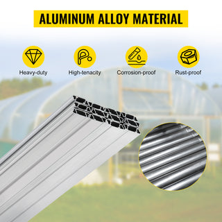 Spring Wire and Lock Channel 6.56ft Spring Wire&Aluminum Alloy Channel for Greenhouse Plastic Film/Shade Cloth Attachment