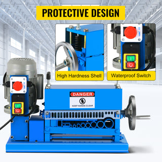 1.5-38MM Automatic Wire Stripping Machine 370W Metal Cable Wire Stripper With 10 Blades,15 M/Min for Recycling Copper Wire